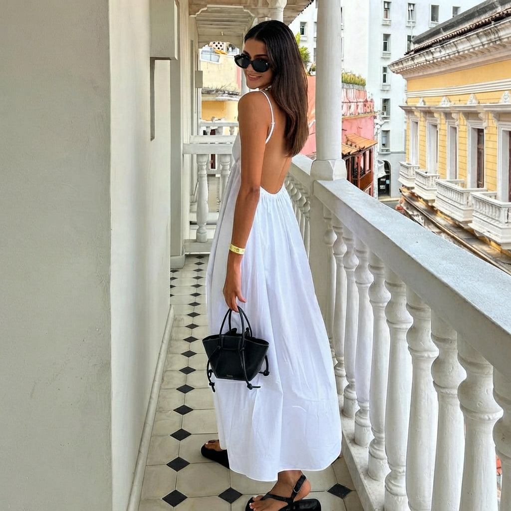 Rhian - Stylish Open-Back Dress