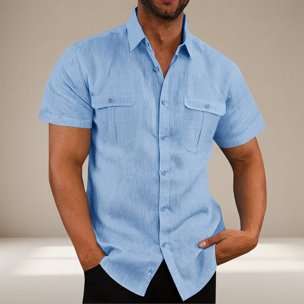 Lewys - Casual Button-Front Polo Shirt