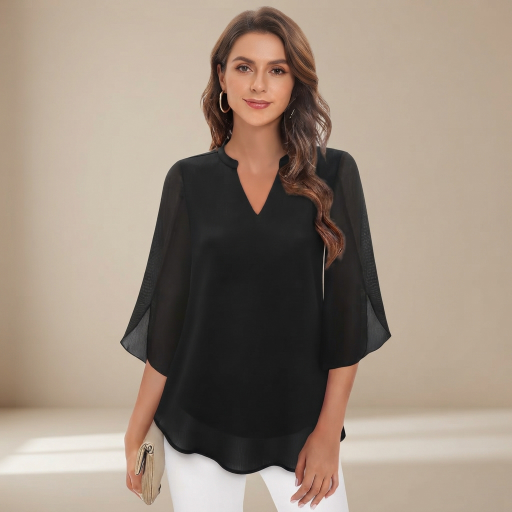 Arsine - Chic Loose V-Neck Top