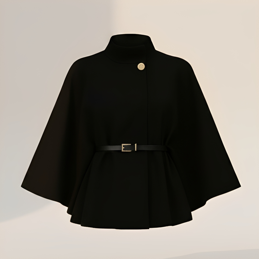 Lindsey - Fashionable Jacket with Belt and Batwing Sleeves