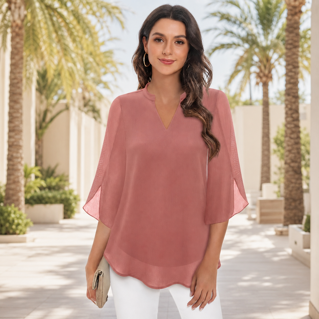 Arsine - Chic Loose V-Neck Top