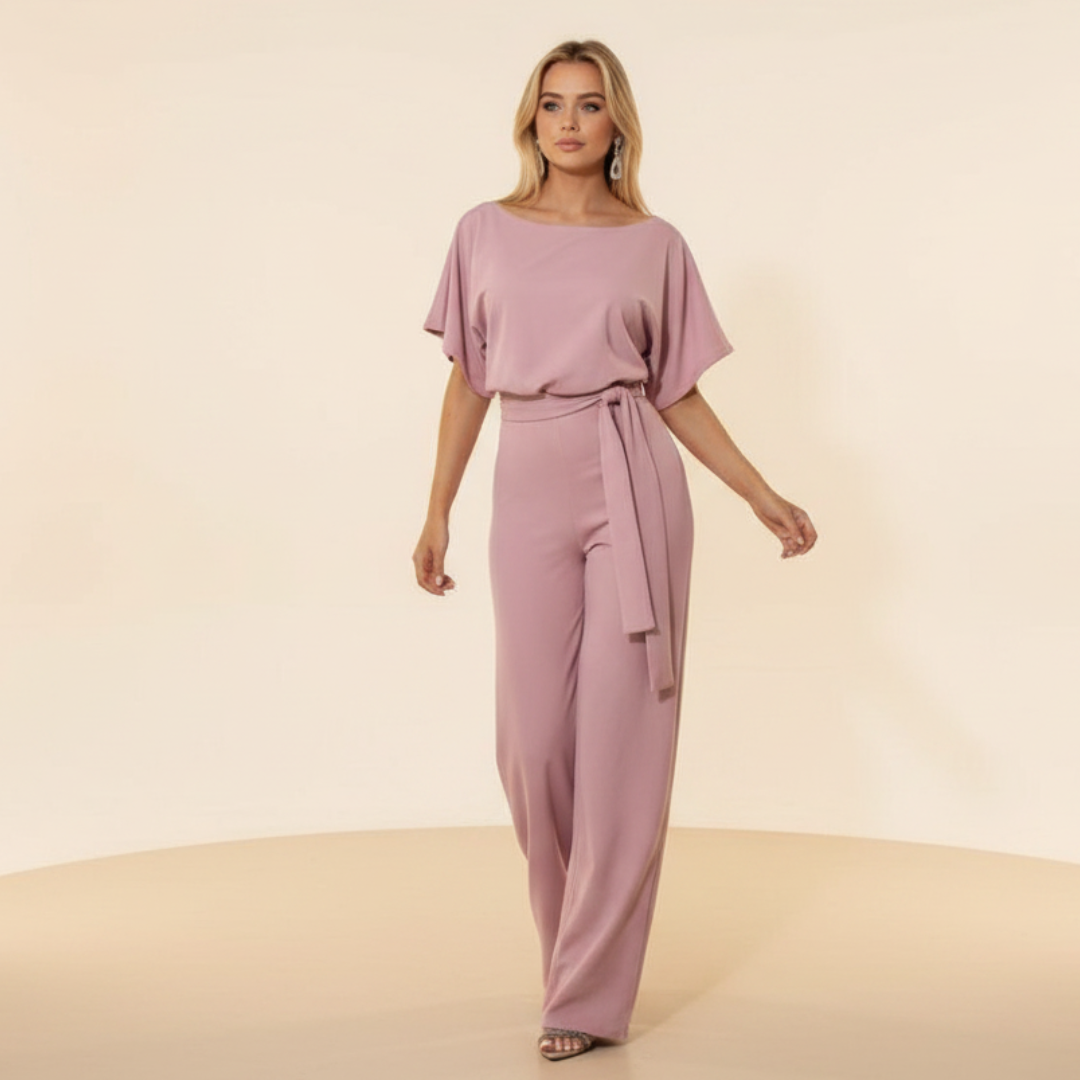 Eunise - Trendy Belted Jumpsuit