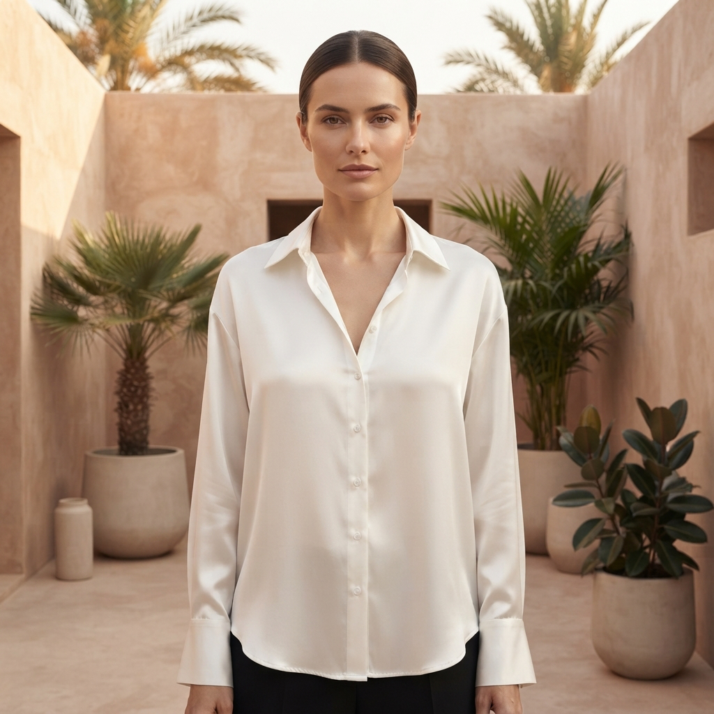 Chazzy - Casual Glossy Blouse