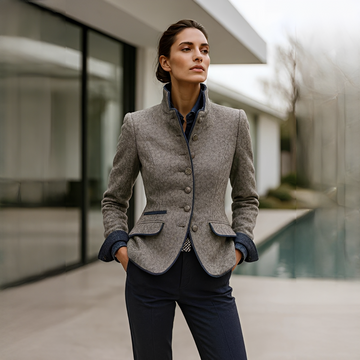 Valerie - Elegant Stand Collar Cardigan