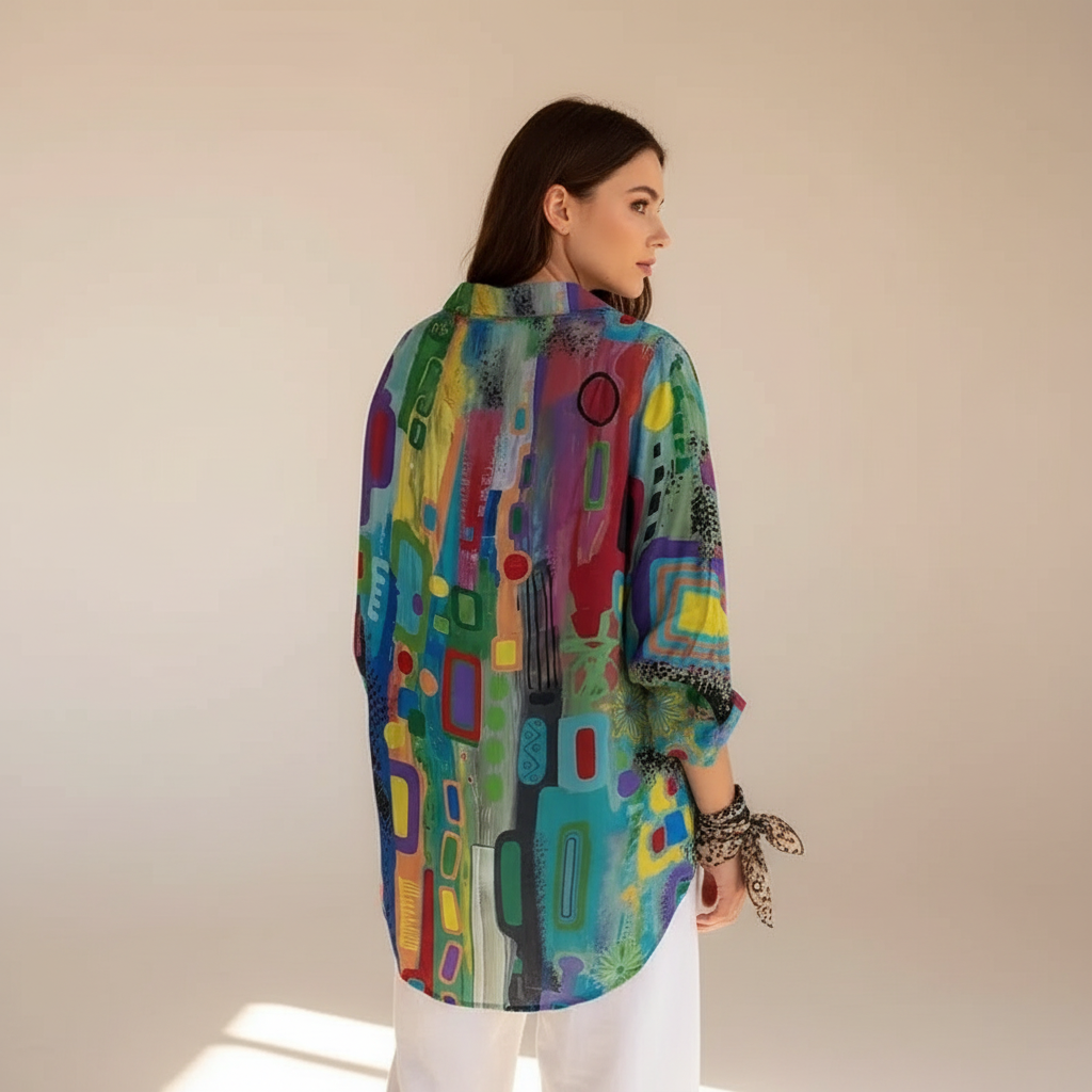 Naeryn - Stylish Printed Button-Down Shirt
