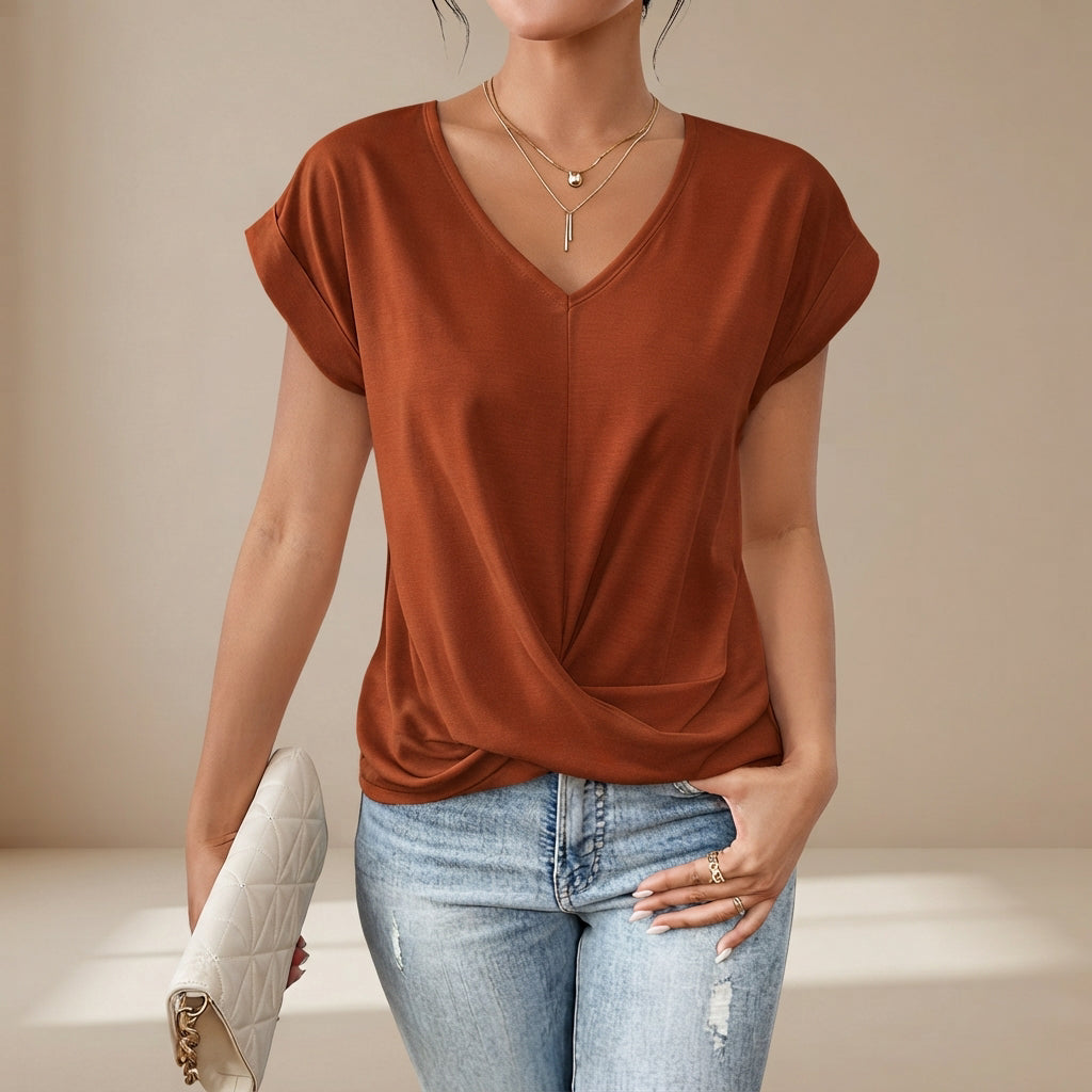 Glenys - Lightweight V-neck Top