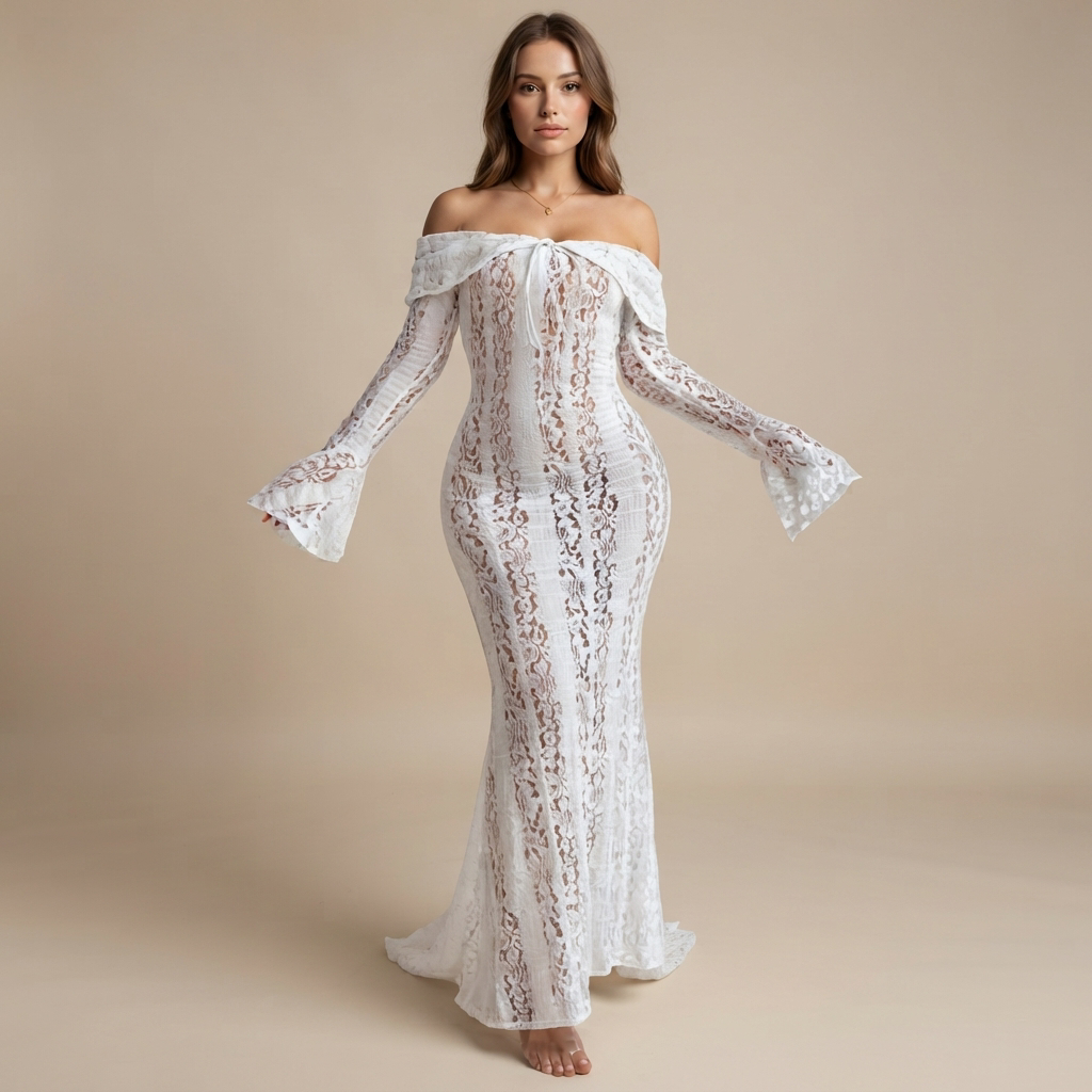 Juliana - Elegant Lace-Up Long Dress