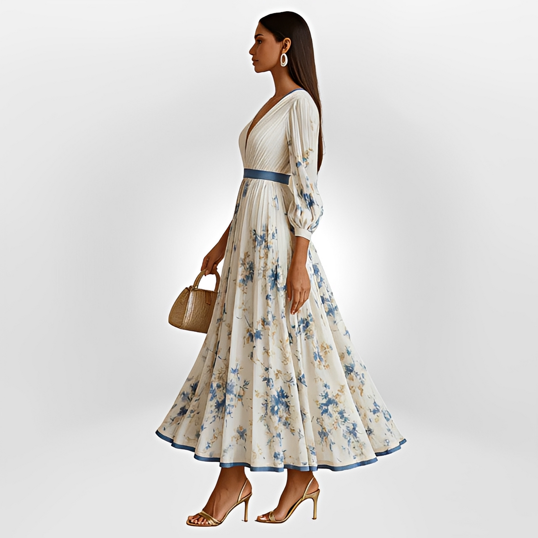 Klarise - Fashionable Cross V-Neck Dress