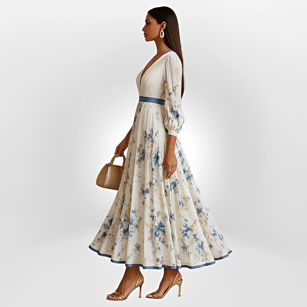 Klarise - Fashionable Cross V-Neck Dress