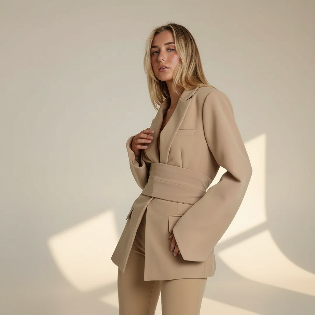 Felena - Trendy Belted Blazer