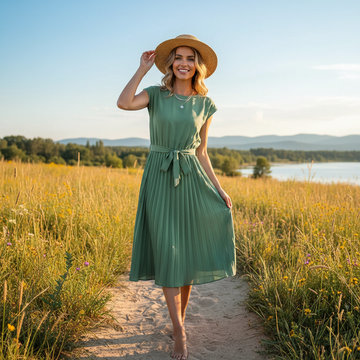Jelica - Stylish Pleated Midi Dress