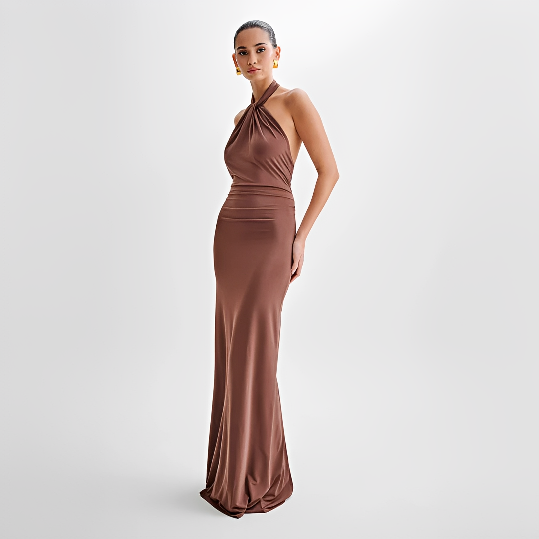 Jianna - Trendy Halter Maxi Dress