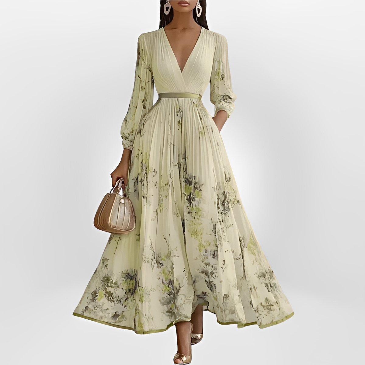 Klarise - Fashionable Cross V-Neck Dress