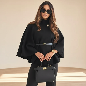 Lindsey - Fashionable Jacket with Belt and Batwing Sleeves