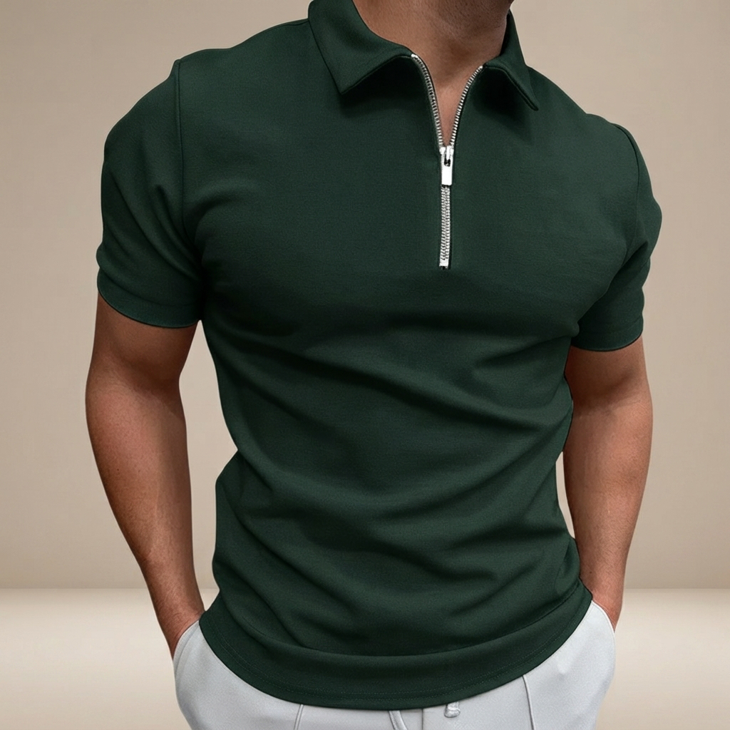 Kesean - Relaxed Half-Zip Polo Shirt