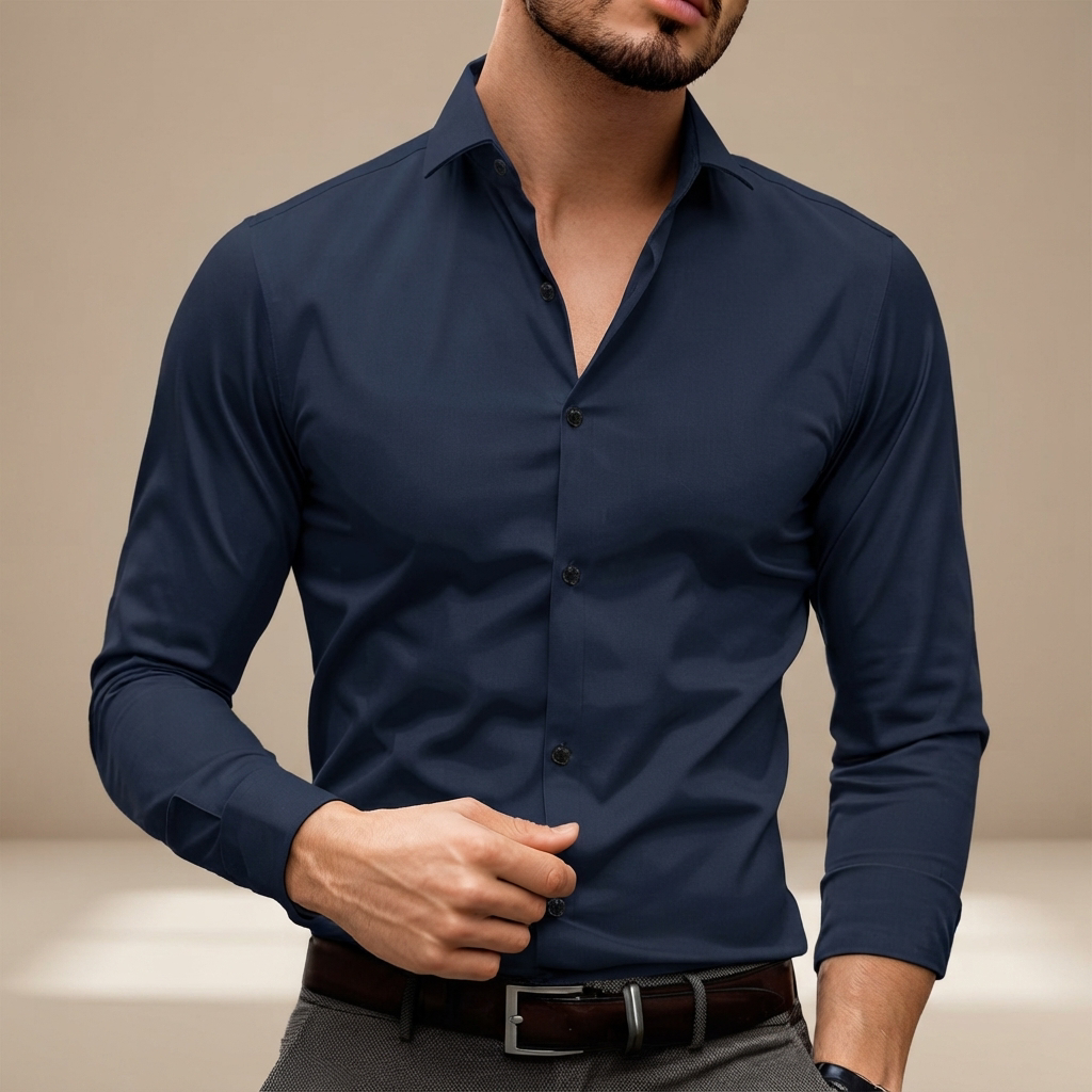 Percy - Easygoing Long-Sleeve Polo Shirt