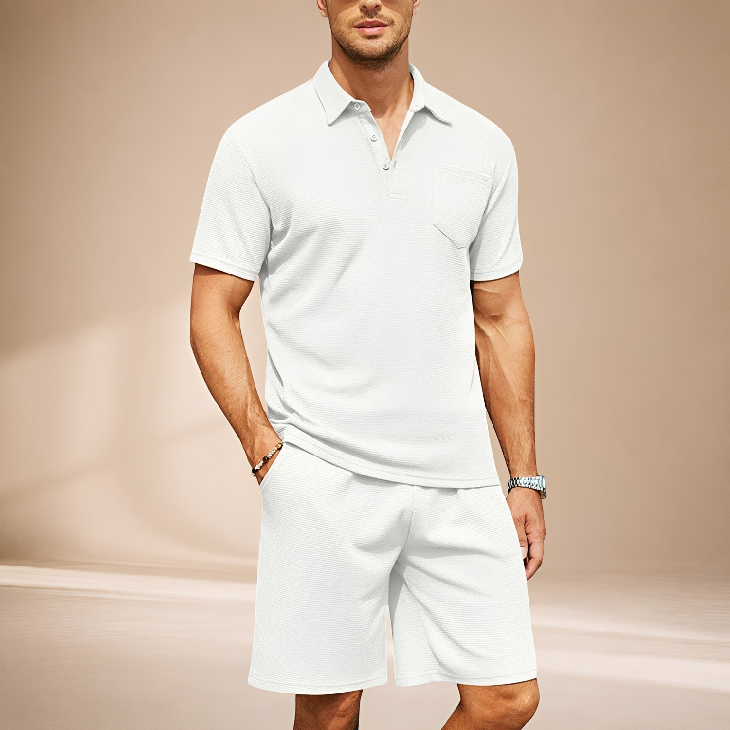 Barry - Casual Textured Polo Set