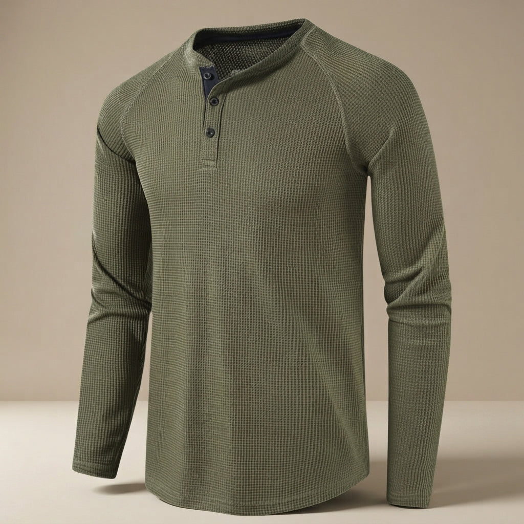 Teifion - Classic Waffle Henley Shirt