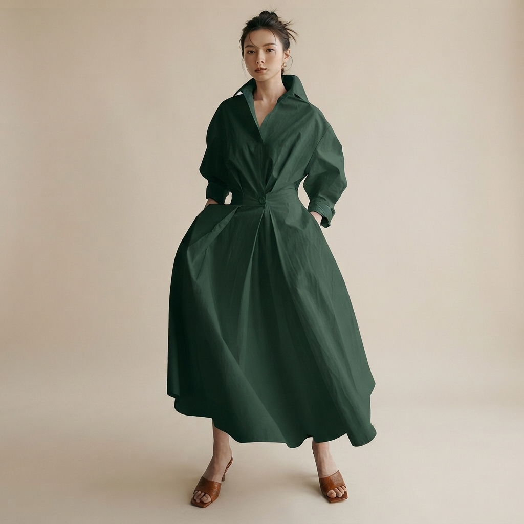 Laverne - Trendy Loose-Fit Midi Dress