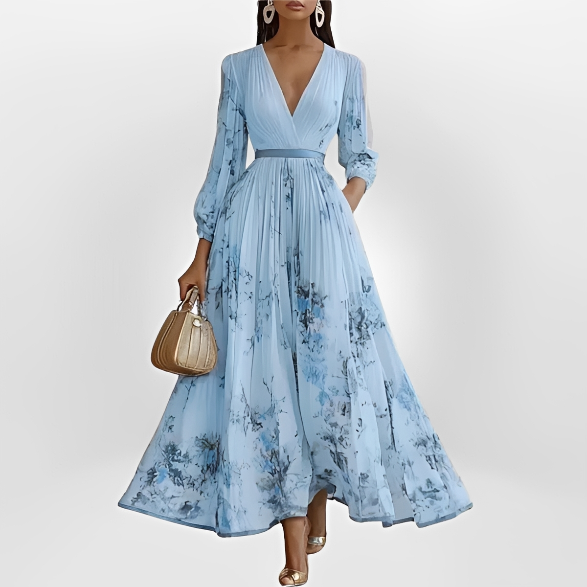 Klarise - Fashionable Cross V-Neck Dress