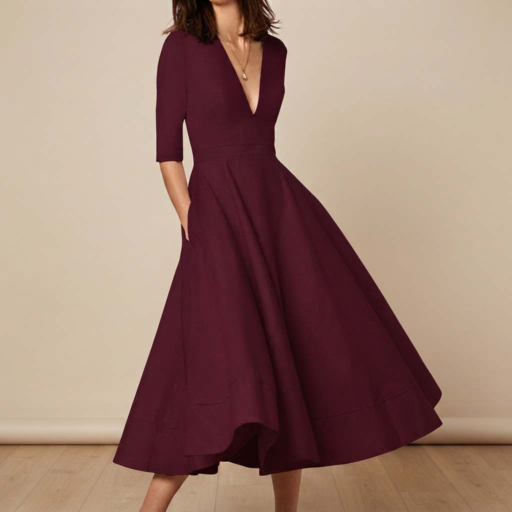 Debbie - Stylish V-Neck Dress