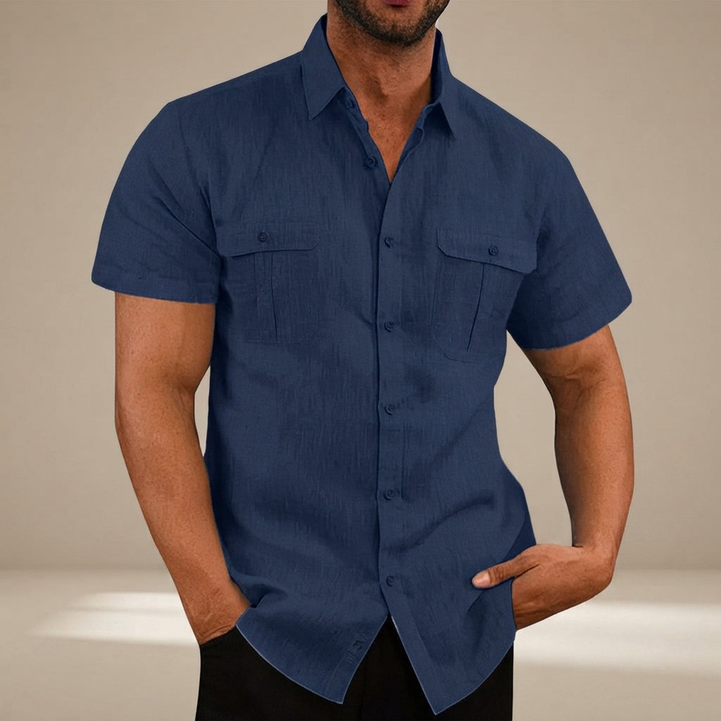 Lewys - Casual Button-Front Polo Shirt