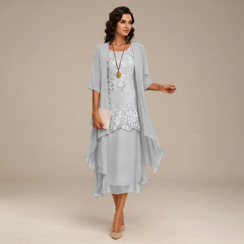 Krystal - Fashionable Two-Piece Midi Dress
