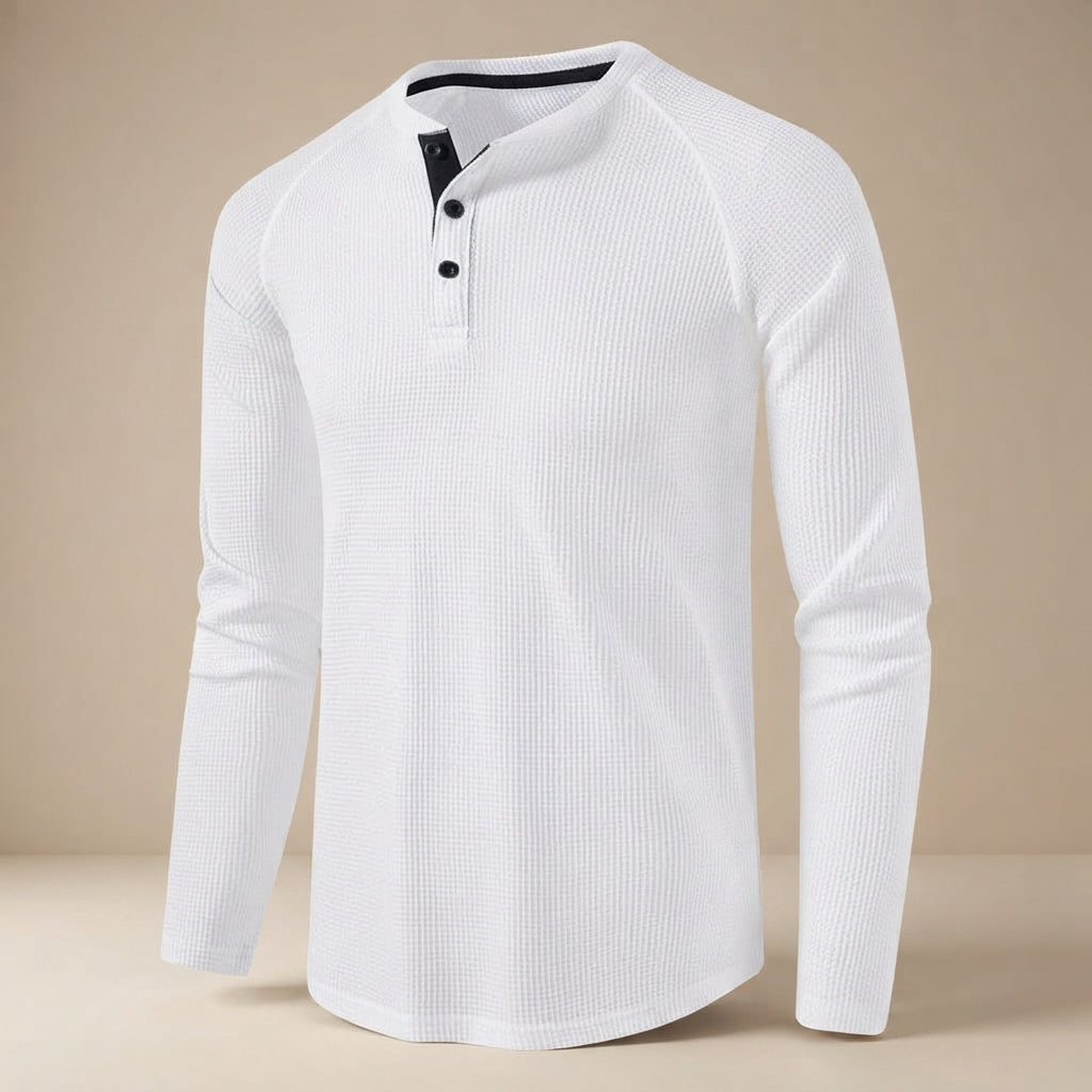Teifion - Classic Waffle Henley Shirt