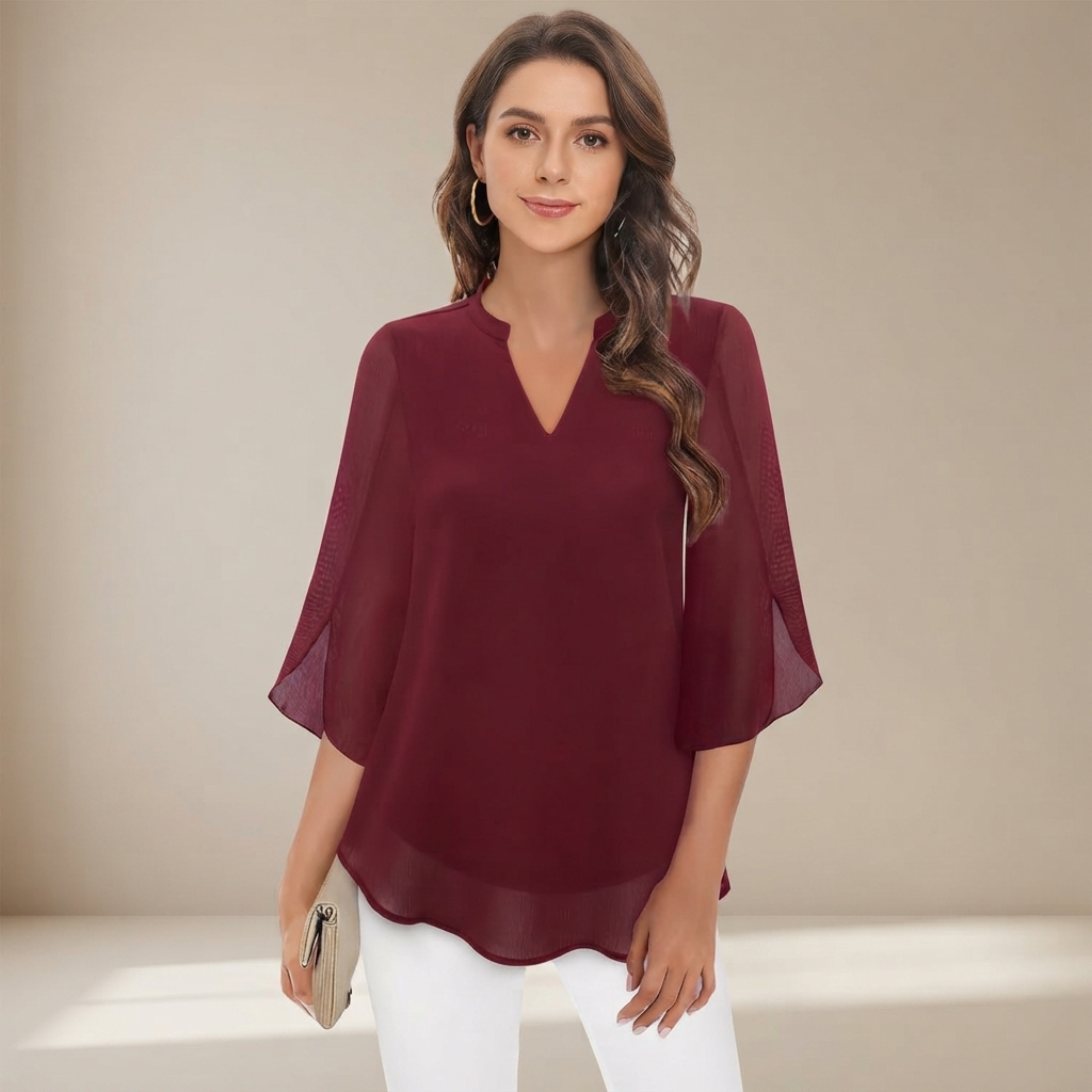 Arsine - Chic Loose V-Neck Top