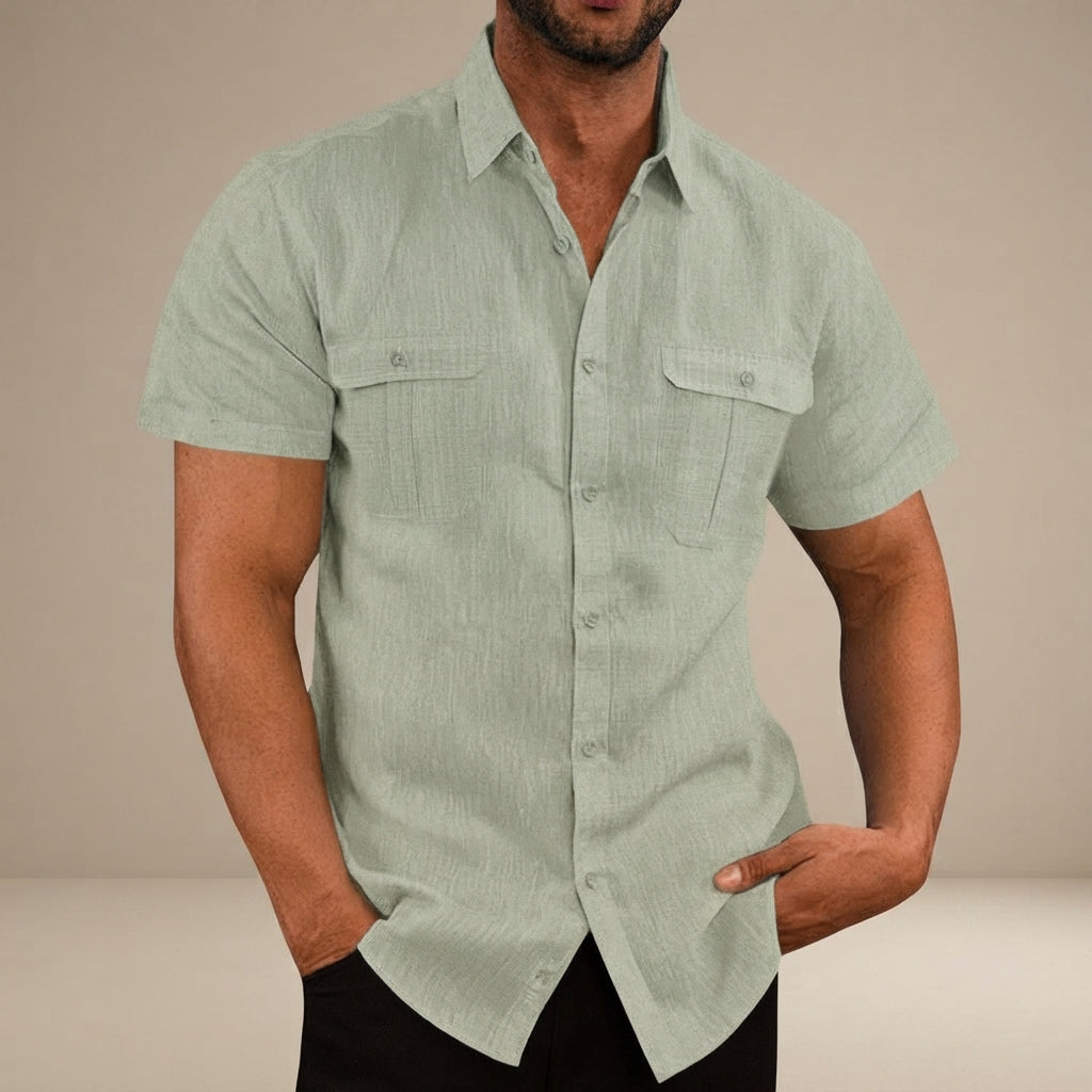 Lewys - Casual Button-Front Polo Shirt