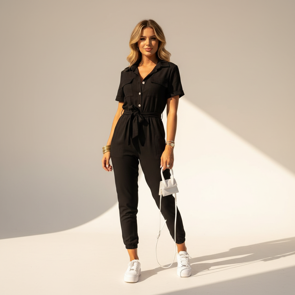 Yanna - Stylish Button Jumpsuit