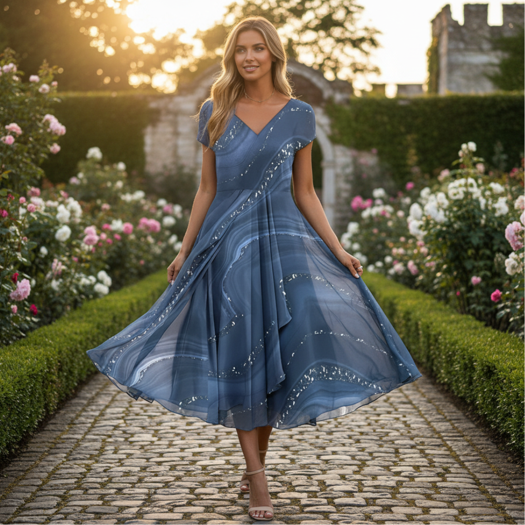 Eliana - Elegant V-Neck Dress