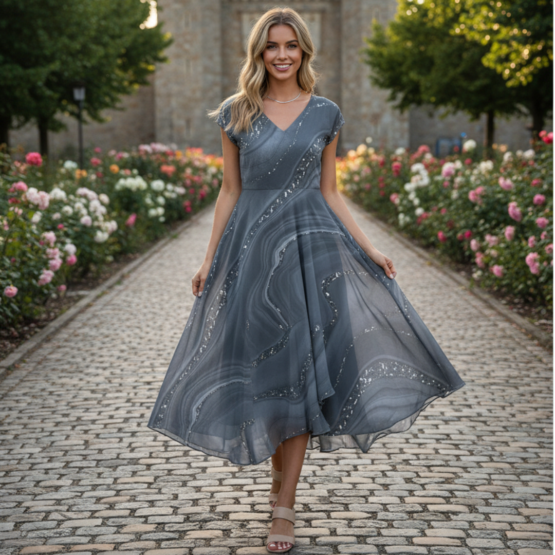 Eliana - Elegant V-Neck Dress