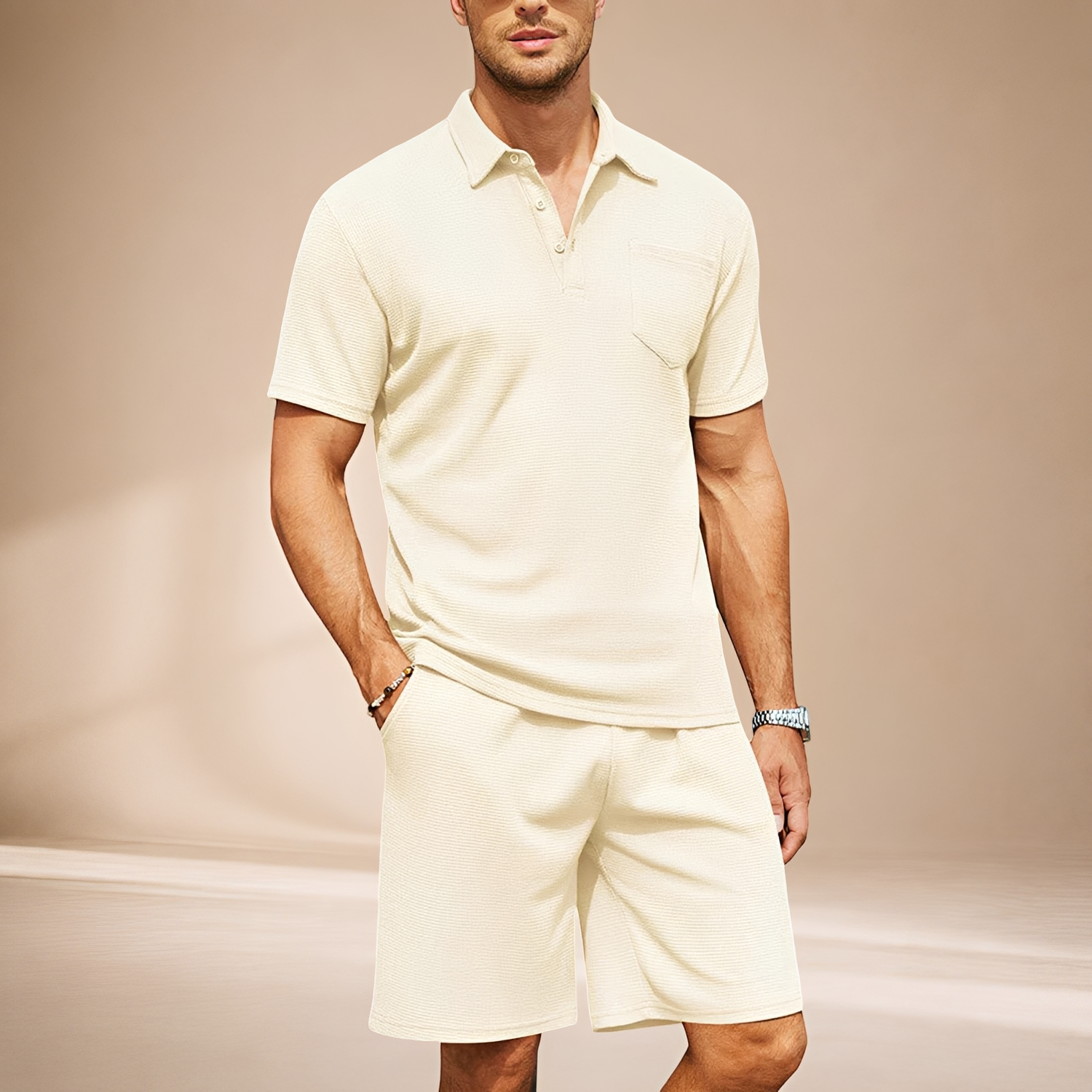 Barry - Casual Textured Polo Set