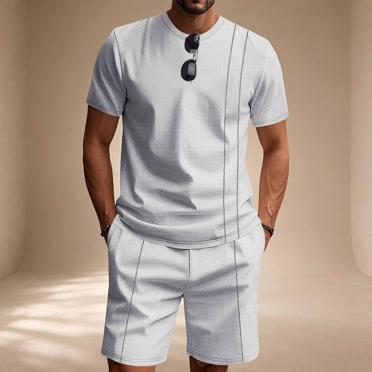 Douglas - Trendy Waffle 2-Piece Outfit