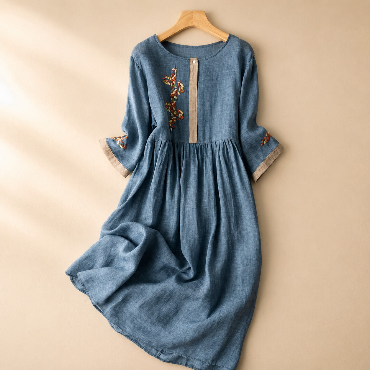 Laura - Casual Boho Embroidered Dress