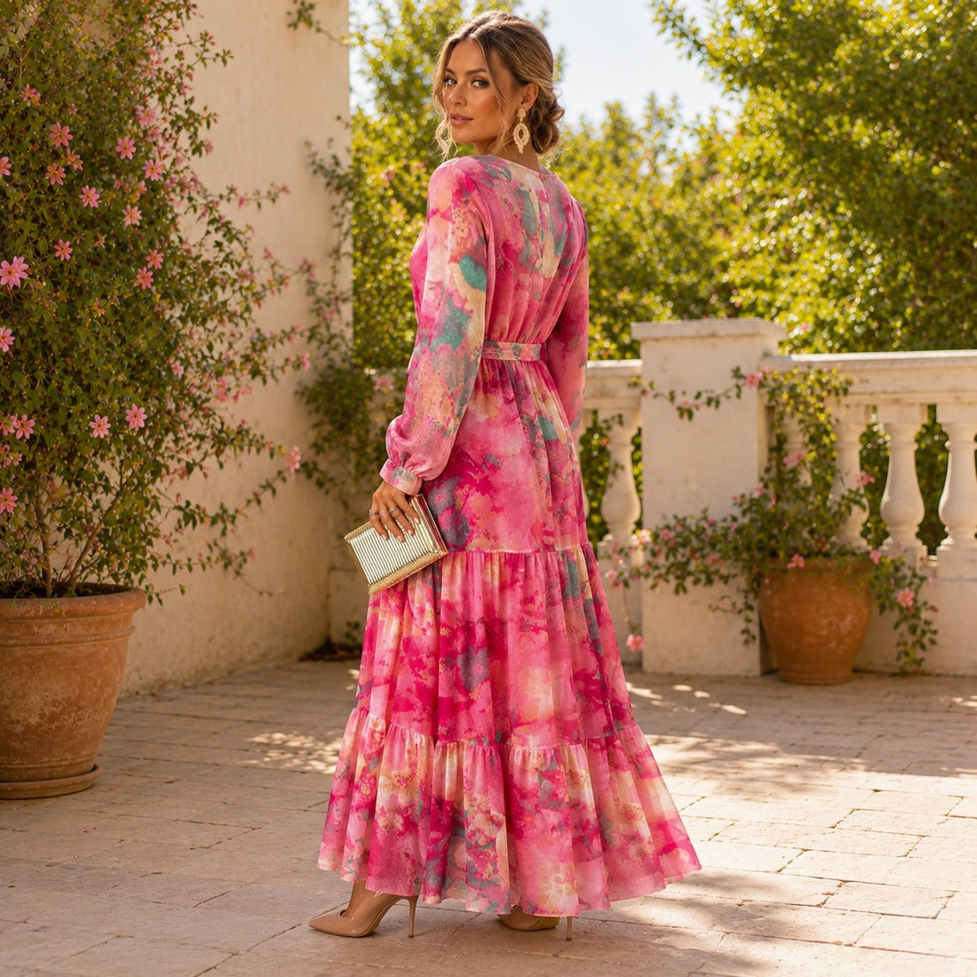 Carroll - Long Sleeve Floral Dress