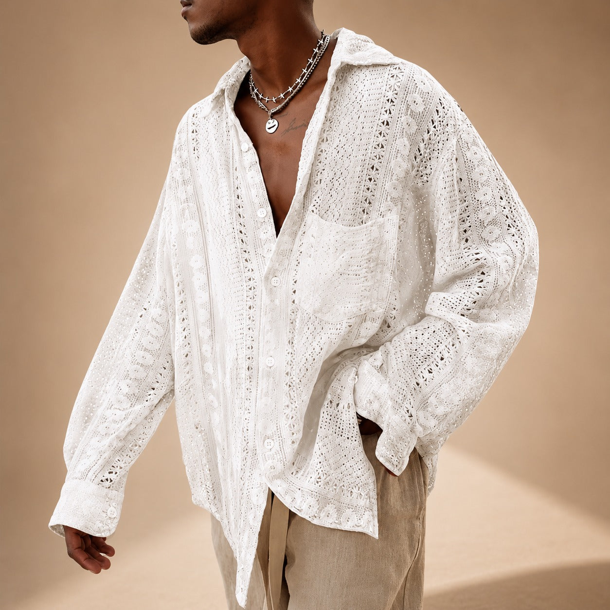 Jovan - Casual Openwork Shirt
