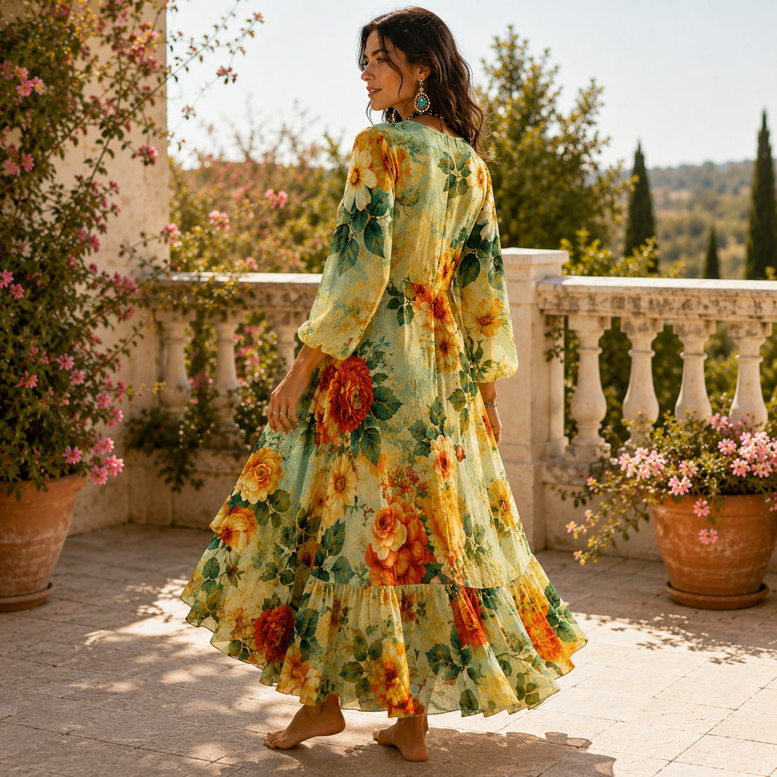 Amanda - Casual Long Sleeved Airy Dress