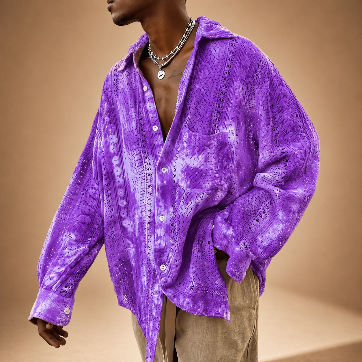 Jovan - Casual Openwork Shirt
