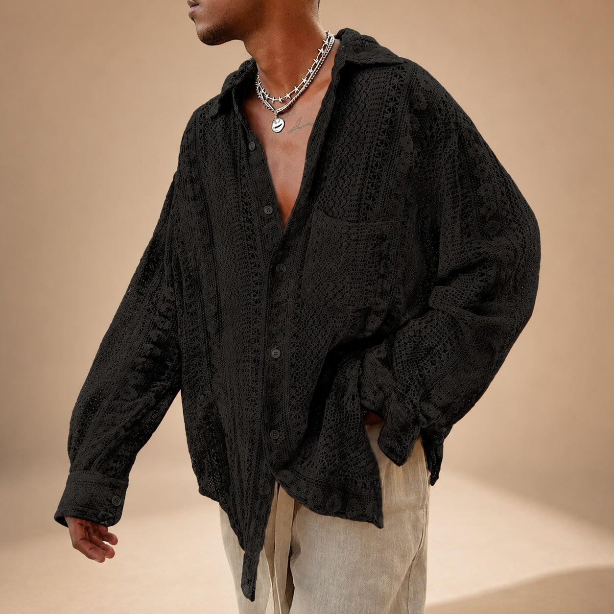 Jovan - Casual Openwork Shirt