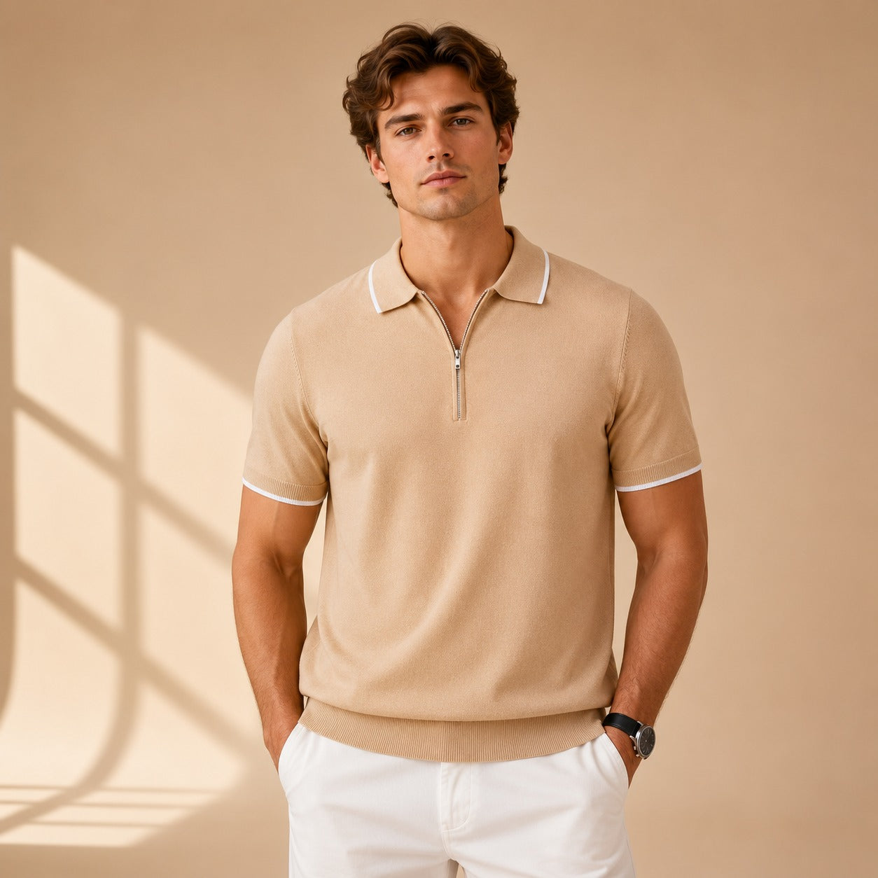 Leonard - Casual Zipper Polo Shirt