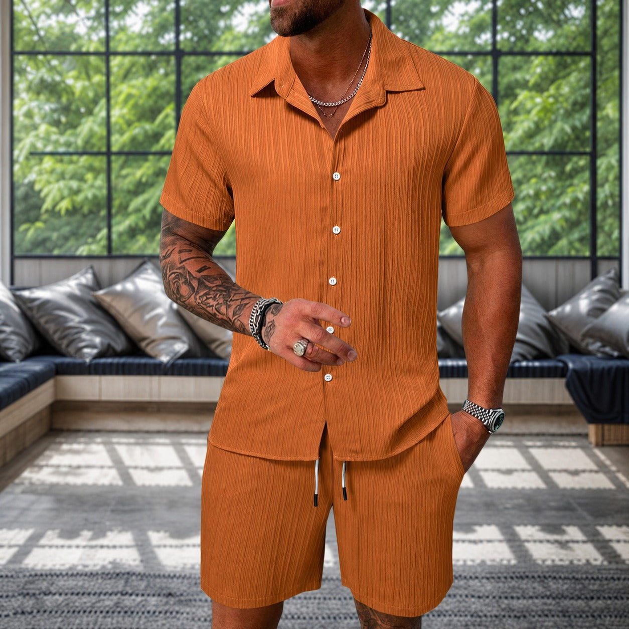Albie - Relaxed Textured Shirt Set