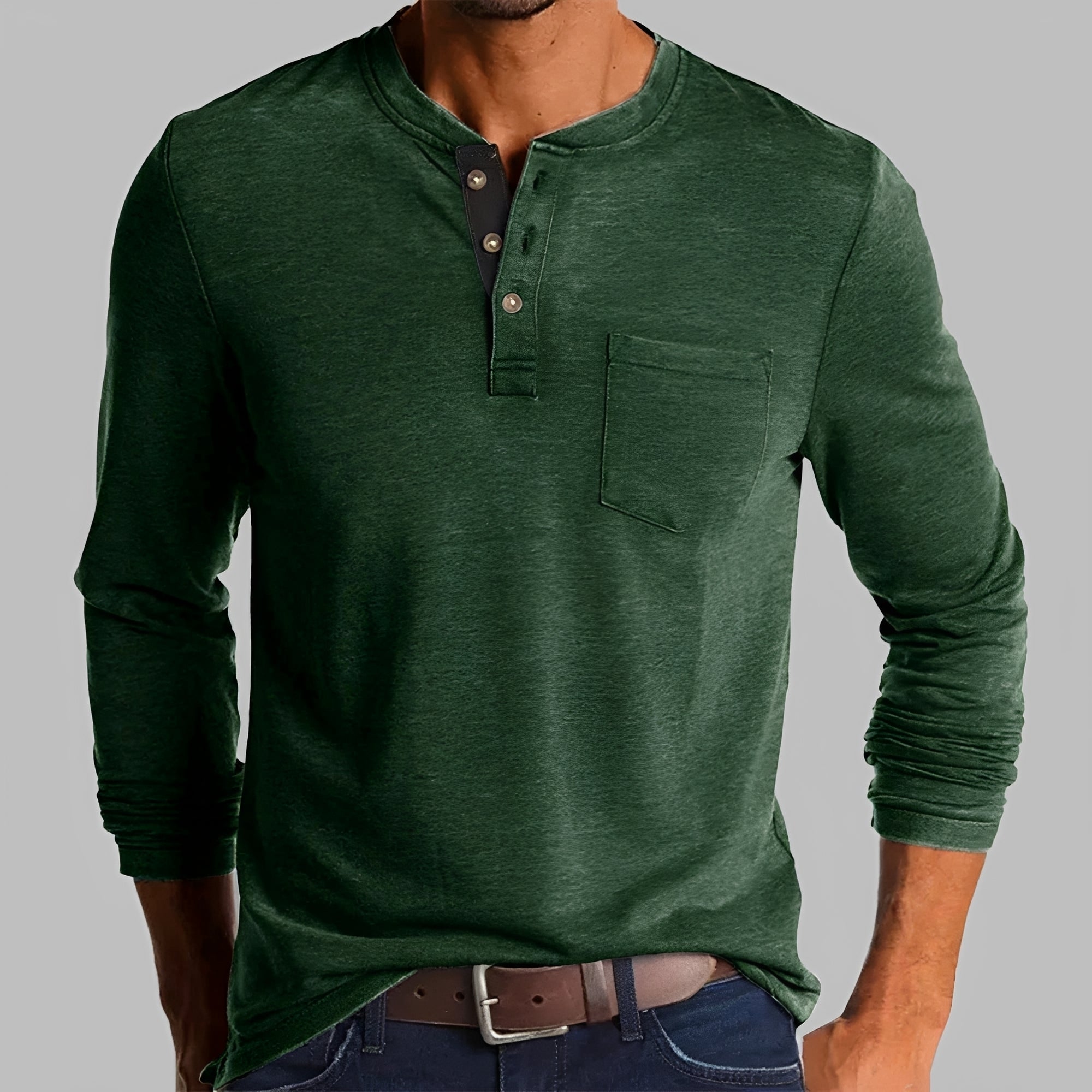 Dalton - Long Sleeve Henley Shirt