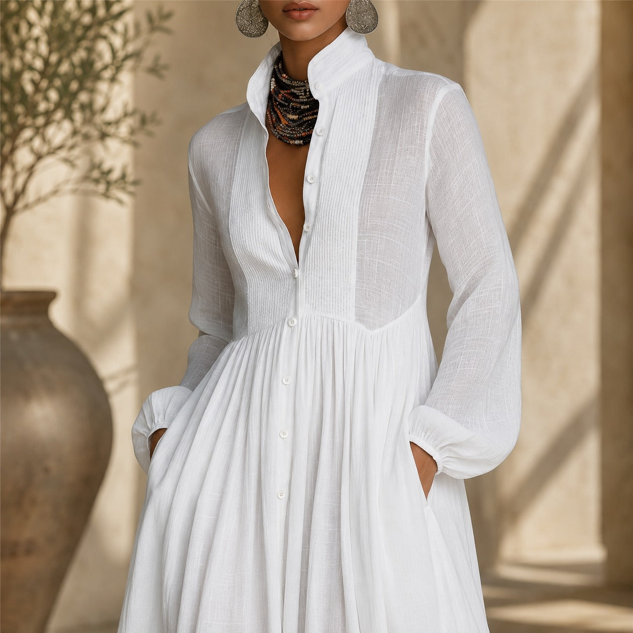 Kyran - Stylish Long-Sleeved Maxi Dress