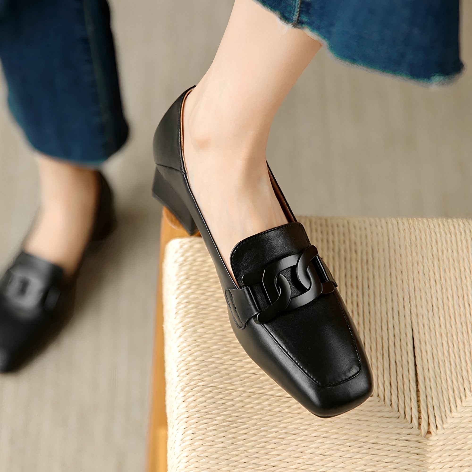 Maisha - Elegant Moccasins Heel Shoes