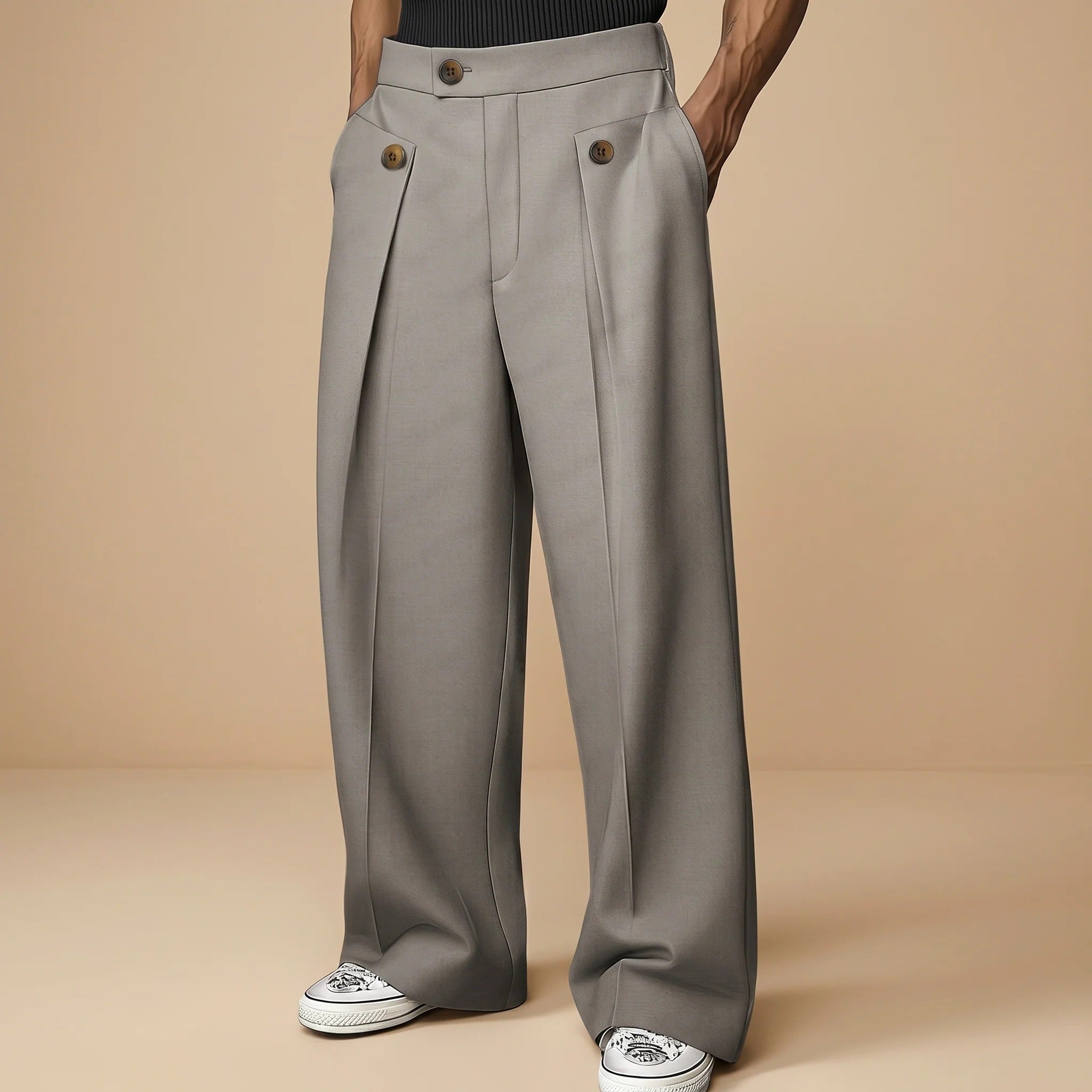 John - Stylish Loose High-Waist Trousers