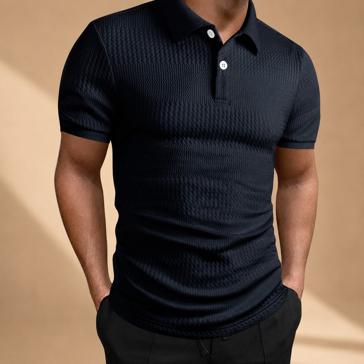 Robyn - Casual Textured Polo Shirt