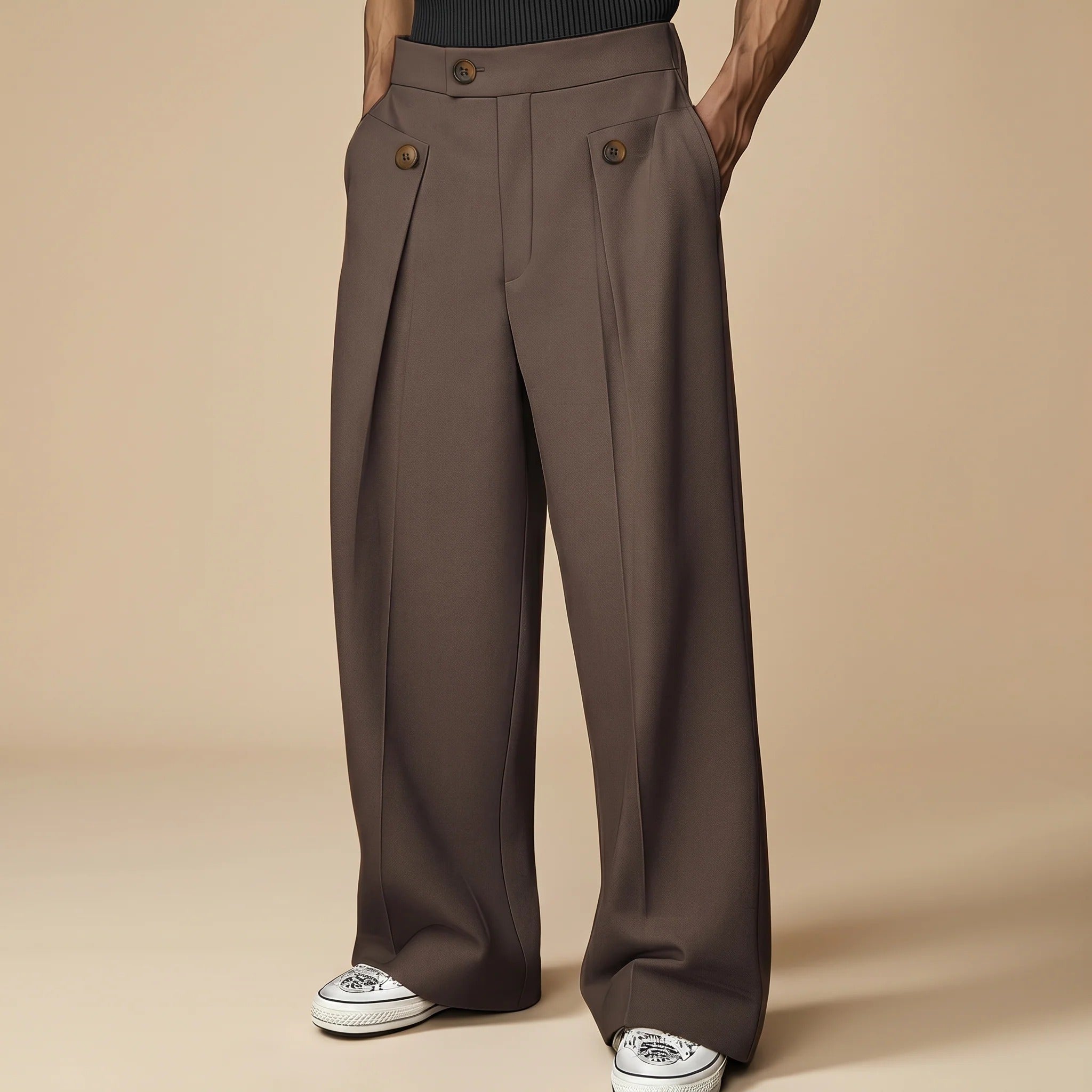 John - Stylish Loose High-Waist Trousers