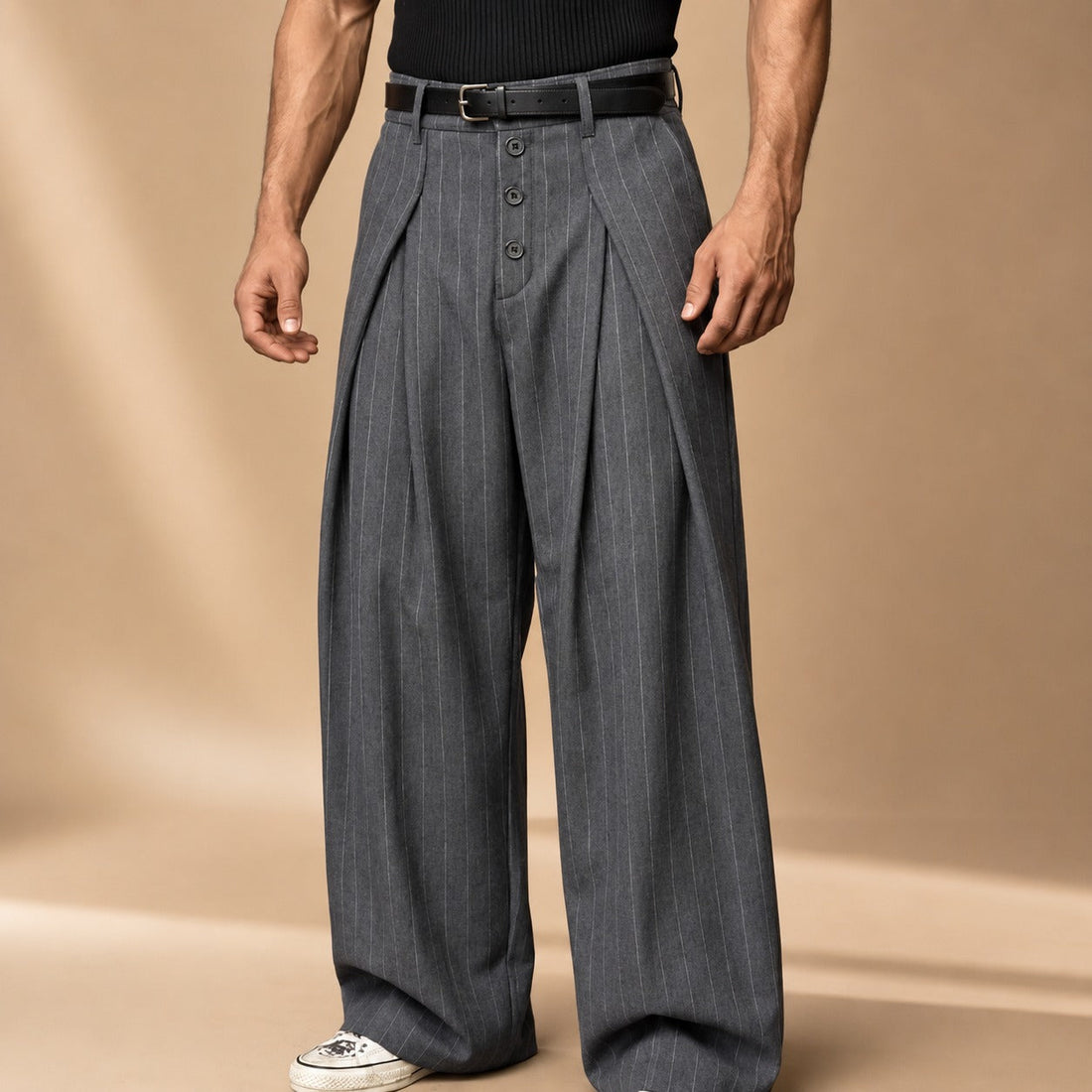 Farhan - Modern Stripe Wide-Leg Trousers